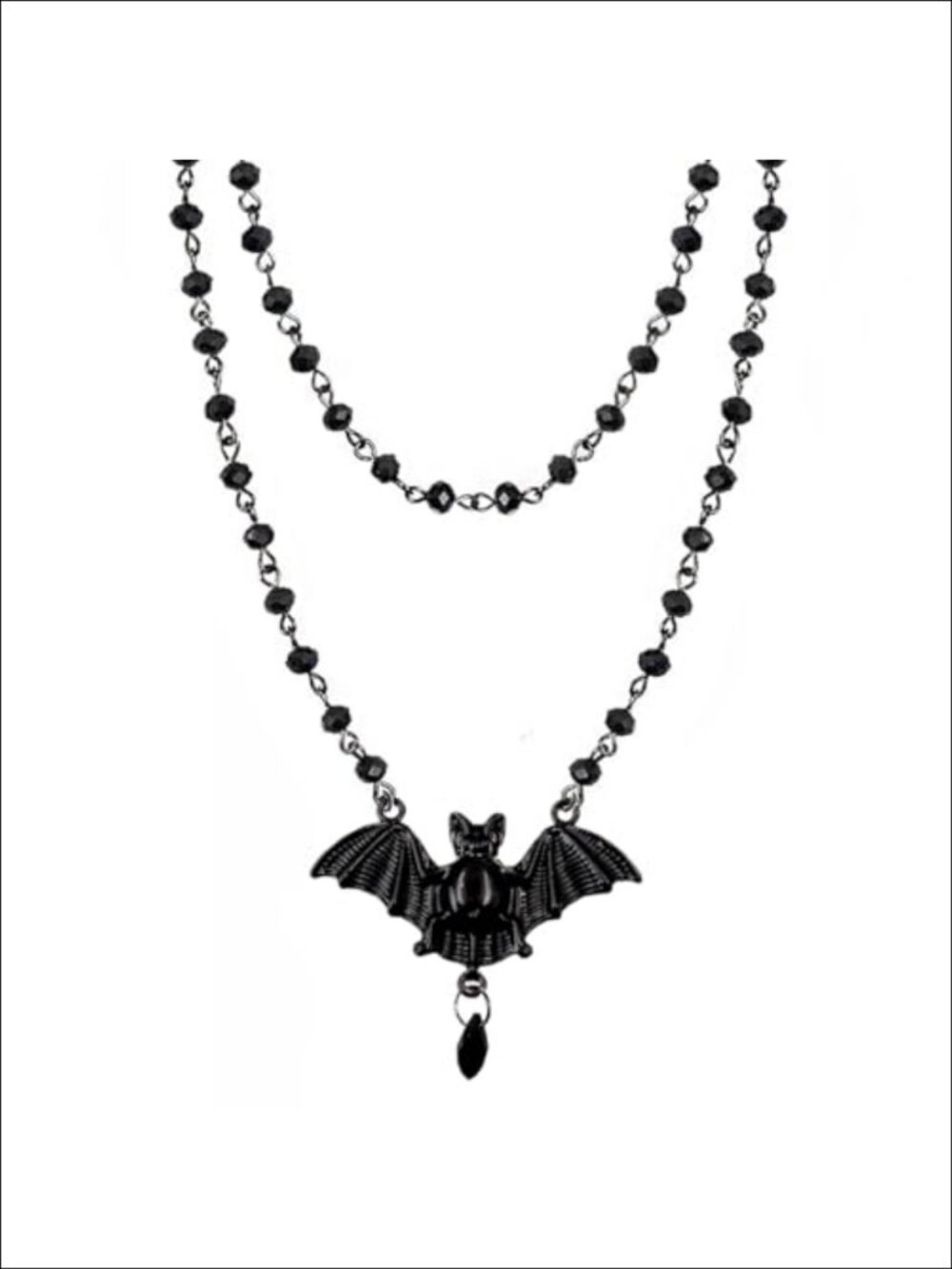 Gothic Bat Pendant Choker Artificial Crystal Alloy Necklace